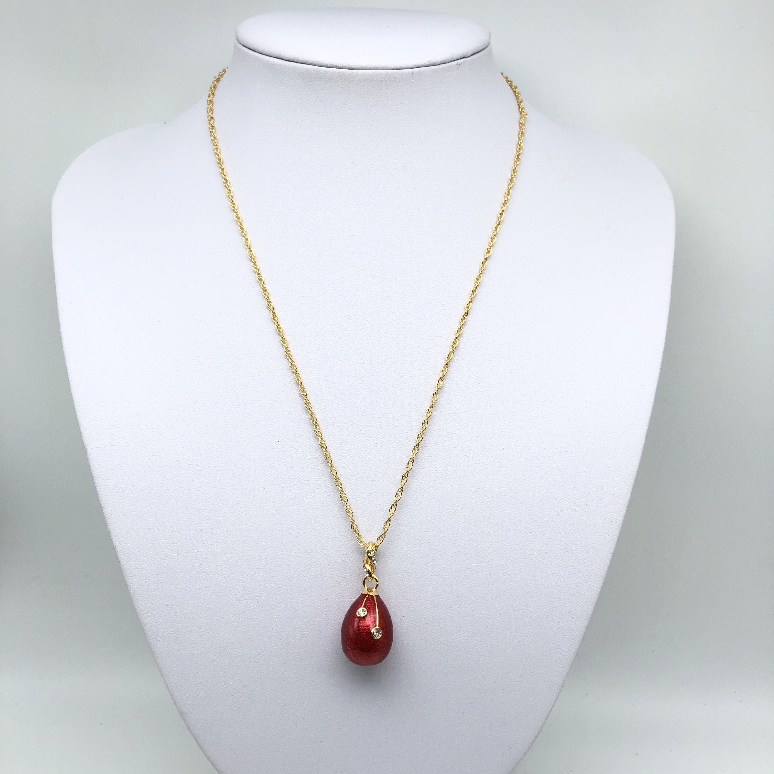 Red Egg Pendant Necklace