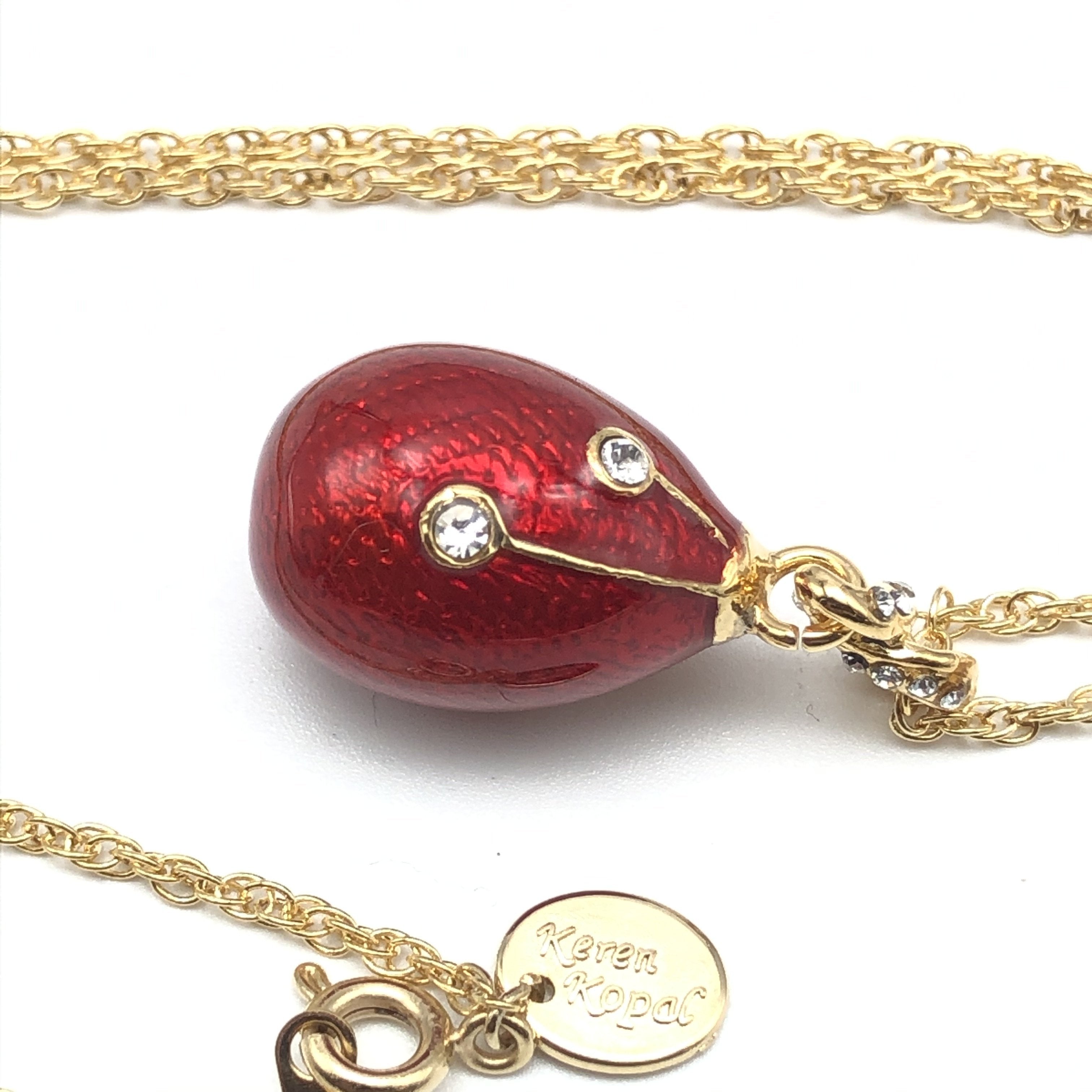 Red Egg Pendant Necklace