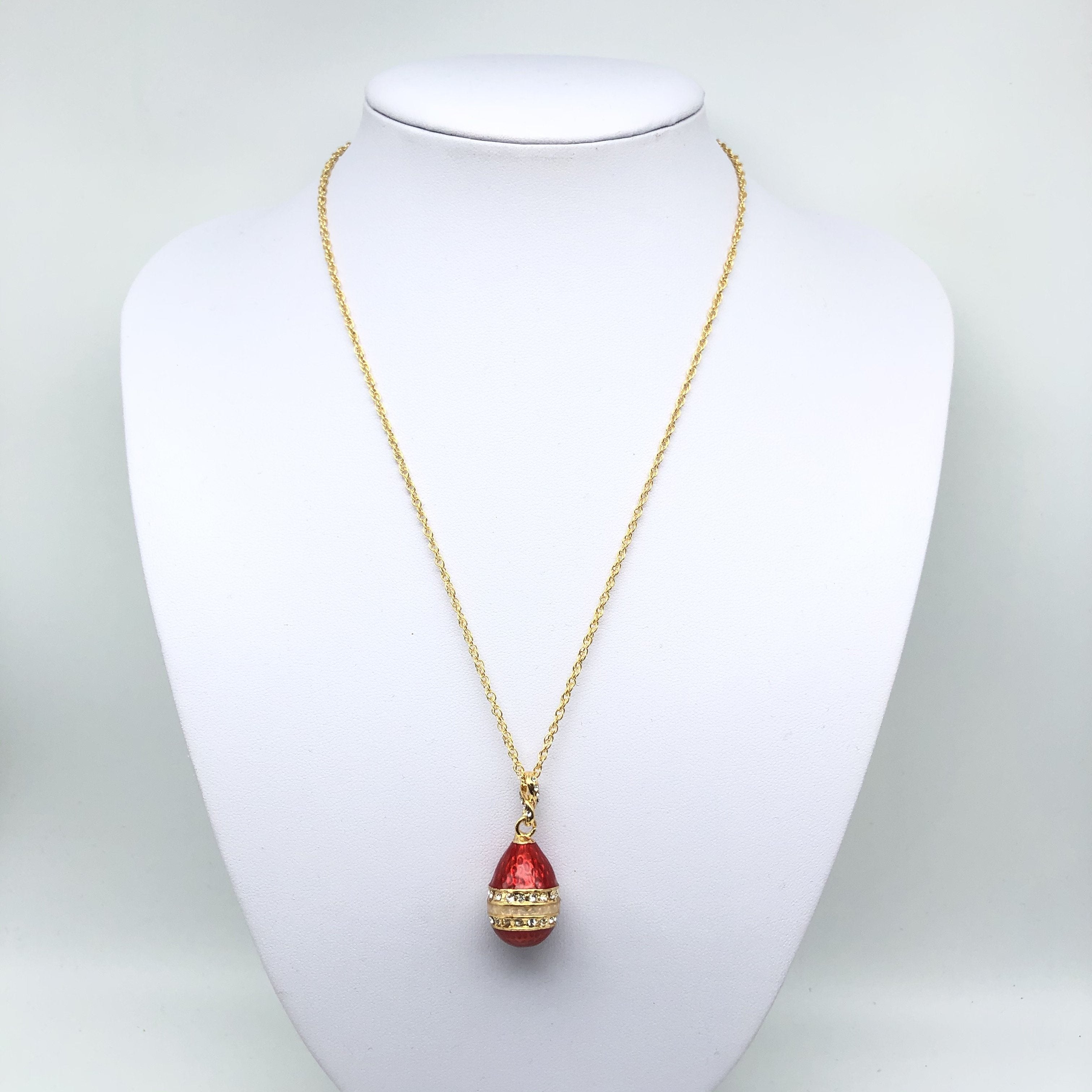 Red Egg Pendant Necklace