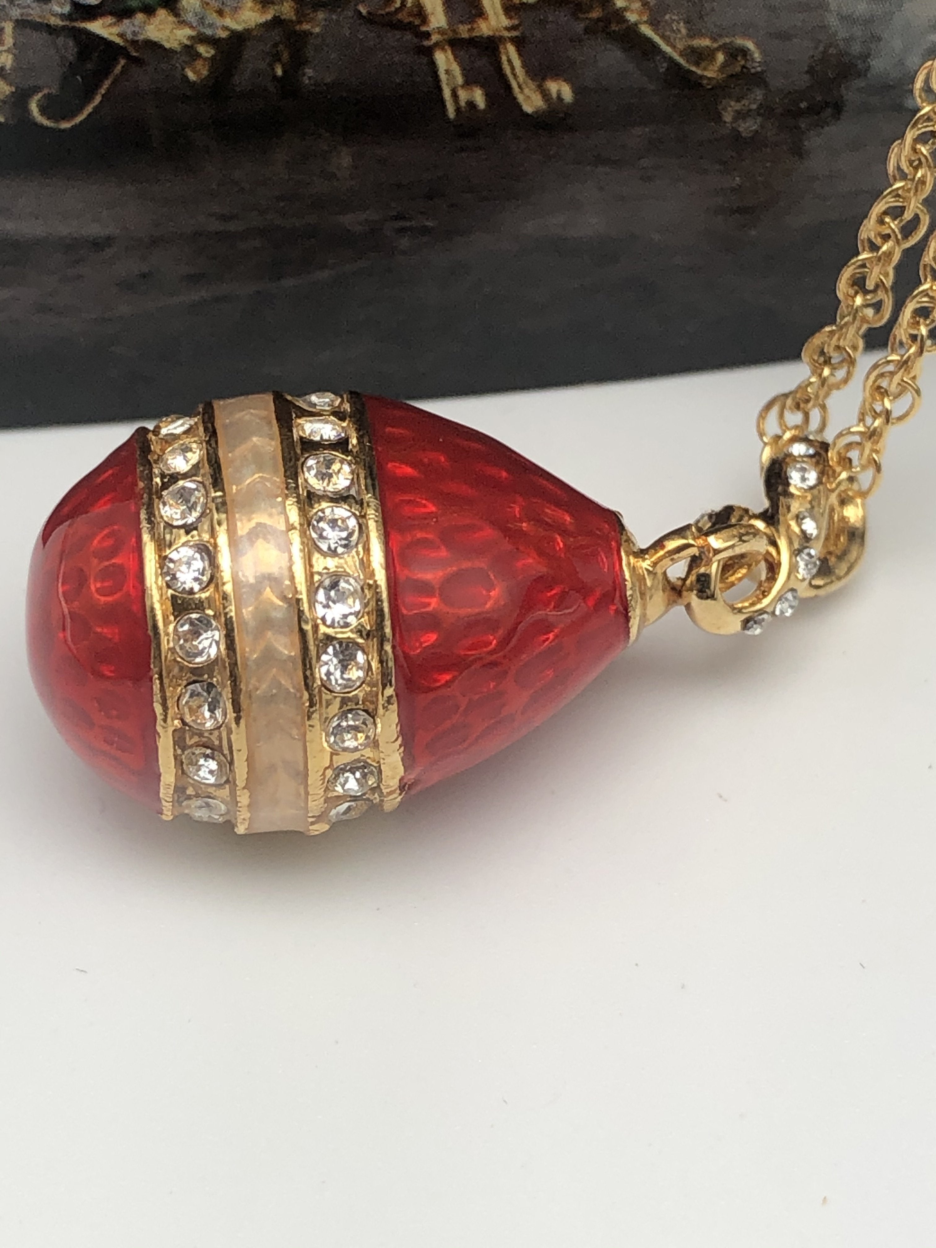 Red Egg Pendant Necklace