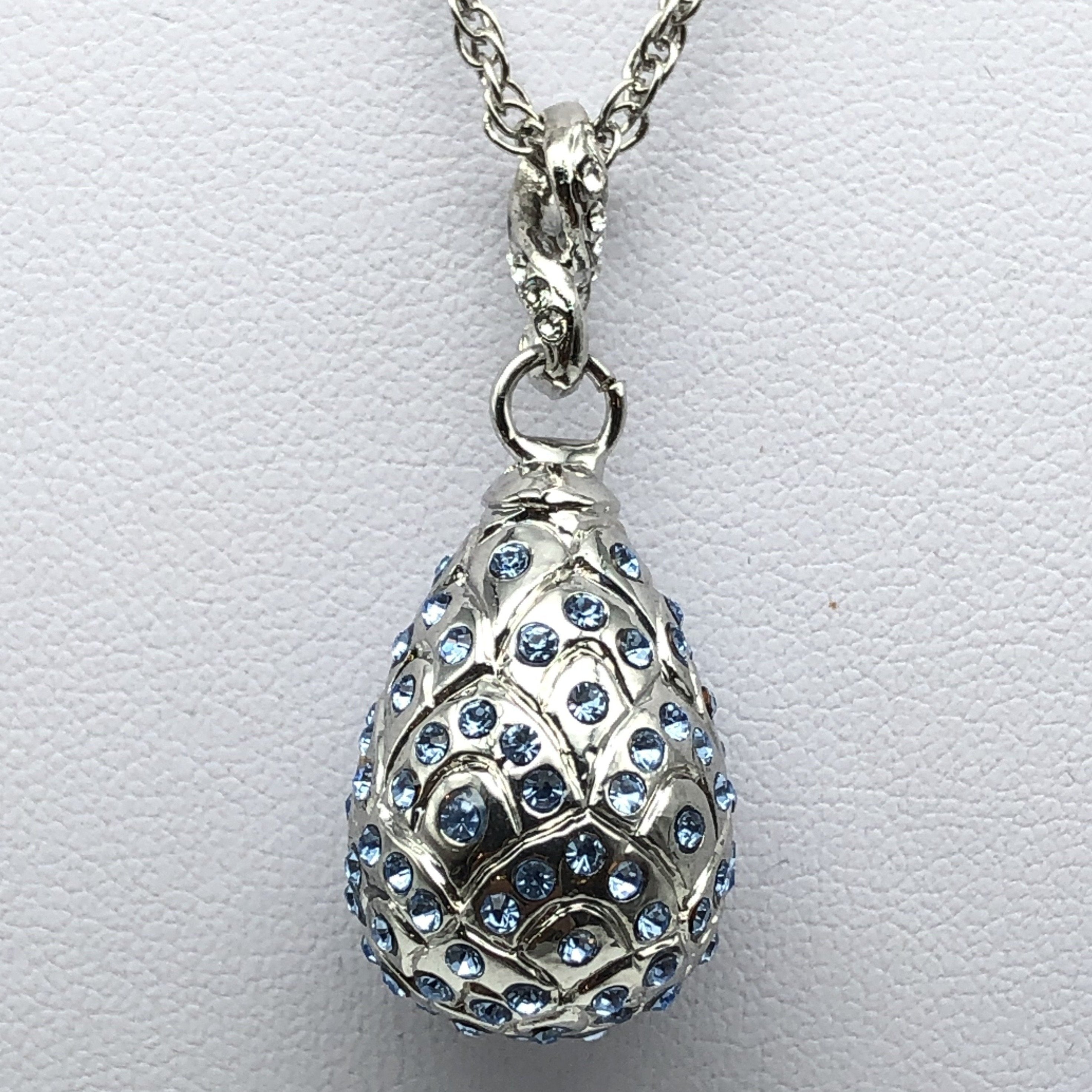 Silver Egg Pendant Necklace