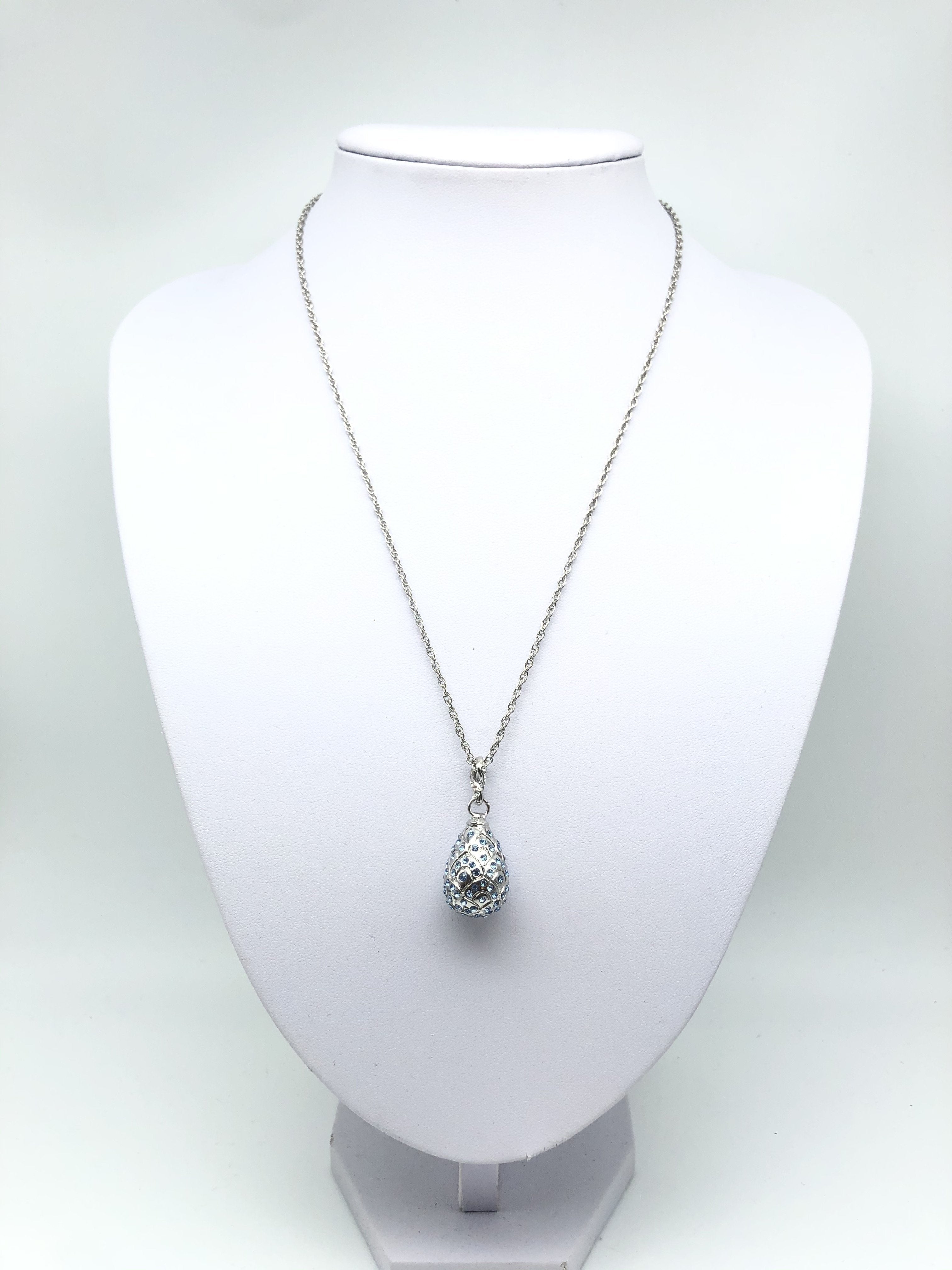 Silver Egg Pendant Necklace