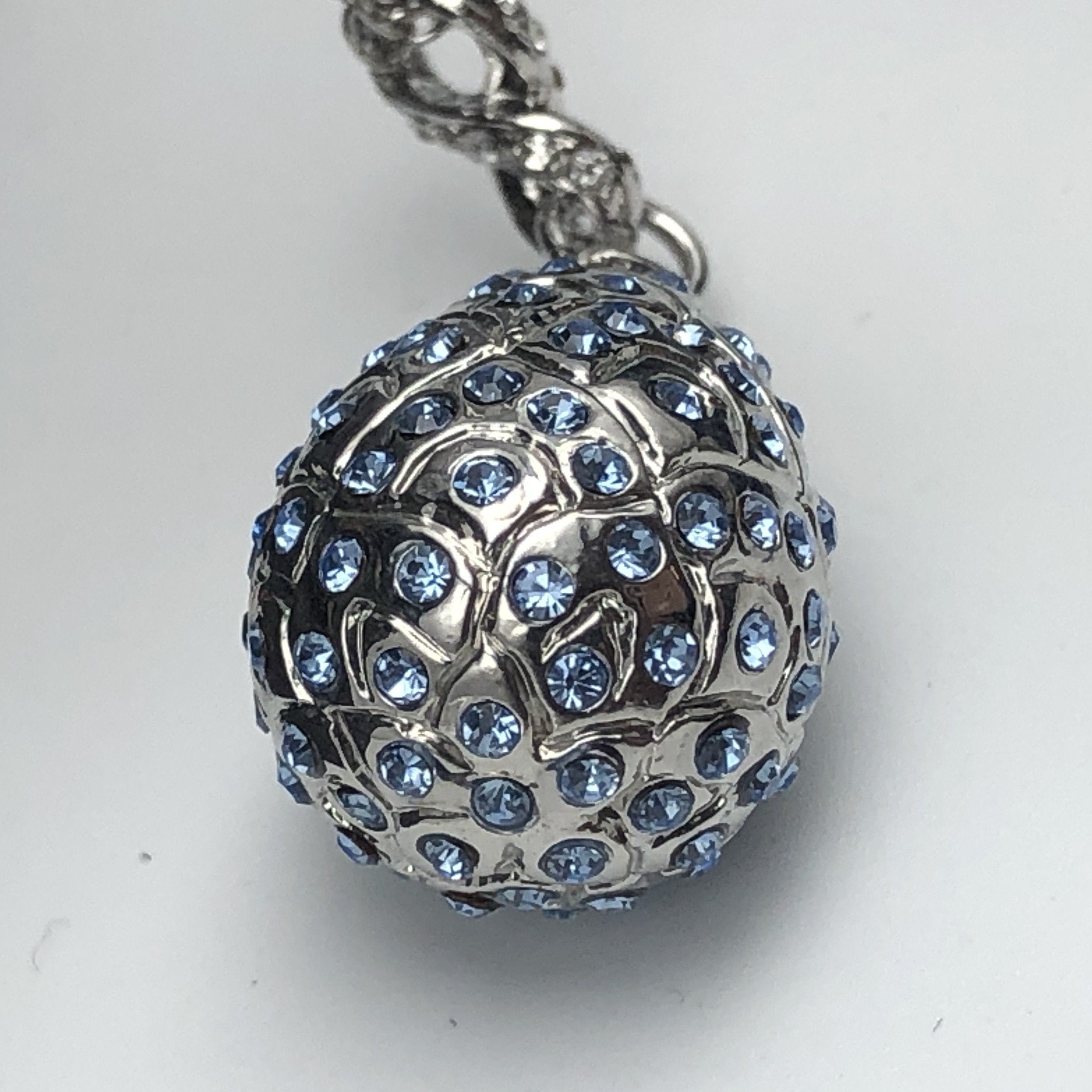 Silver Egg Pendant Necklace