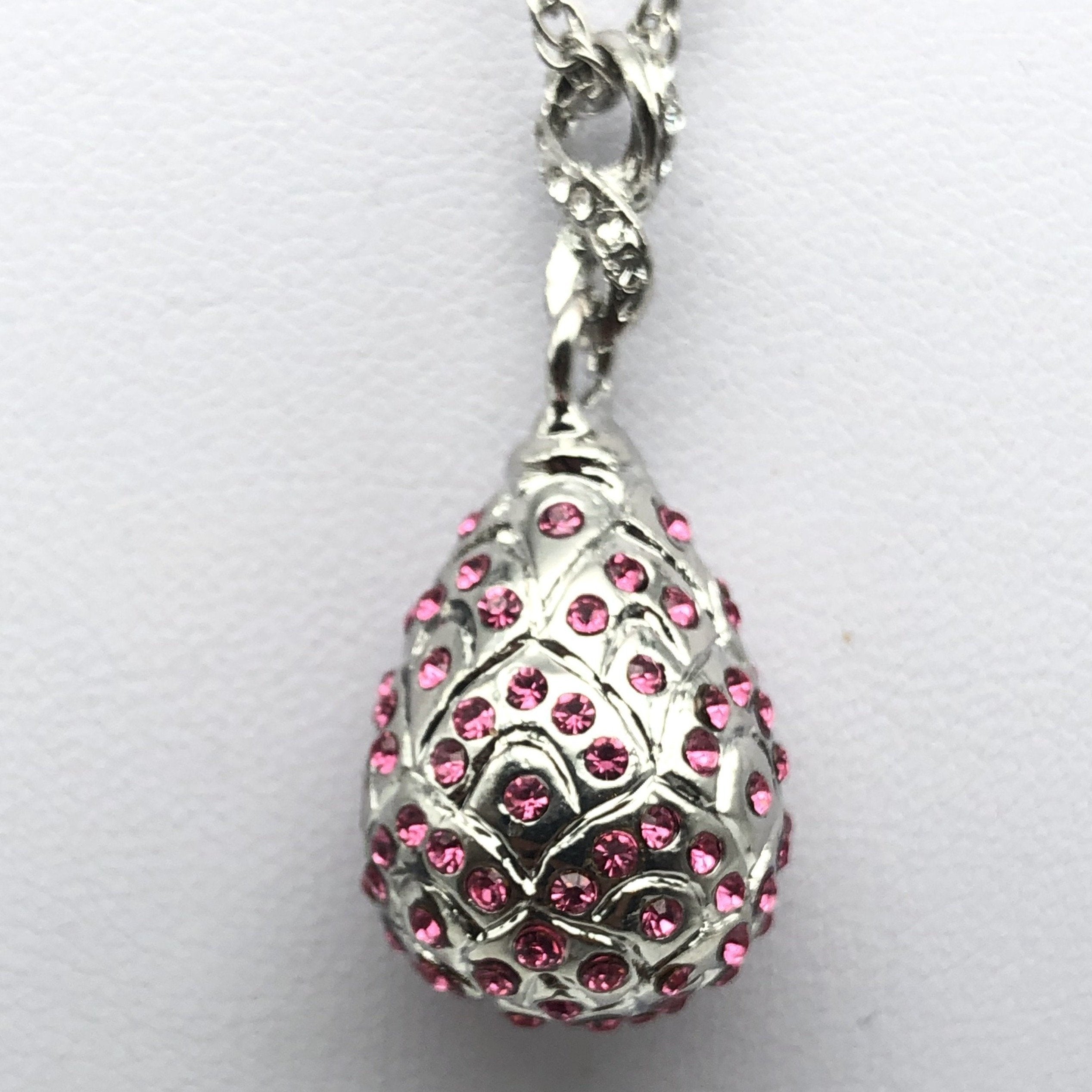 Silver Egg Pendant Necklace