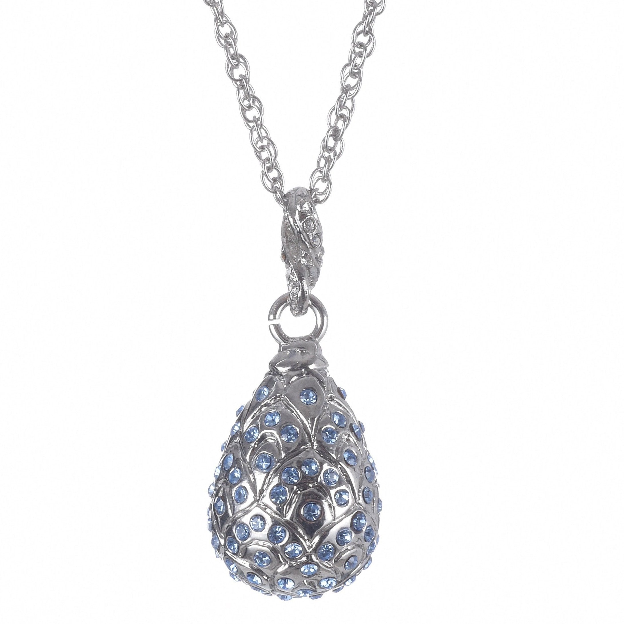 Silver Egg Pendant Necklace