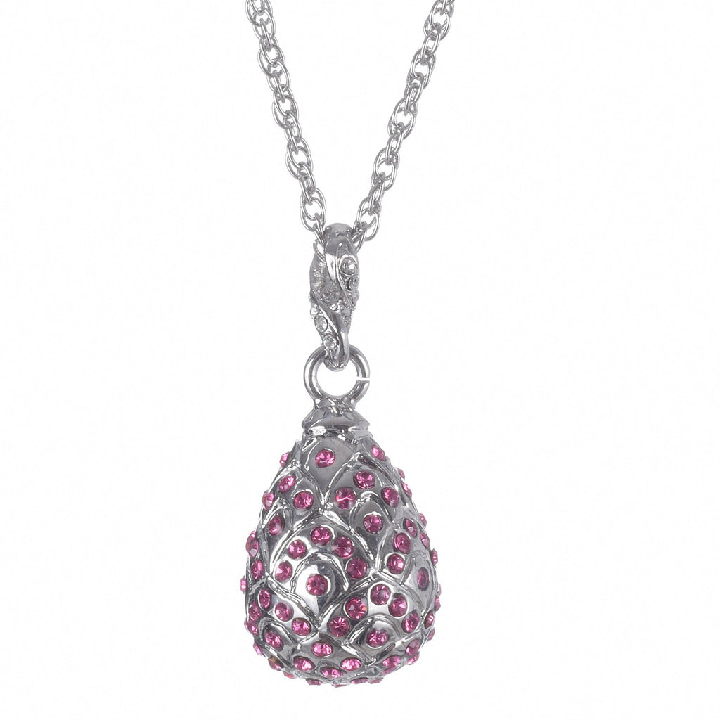 Silver Egg Pendant Necklace - 99fab 