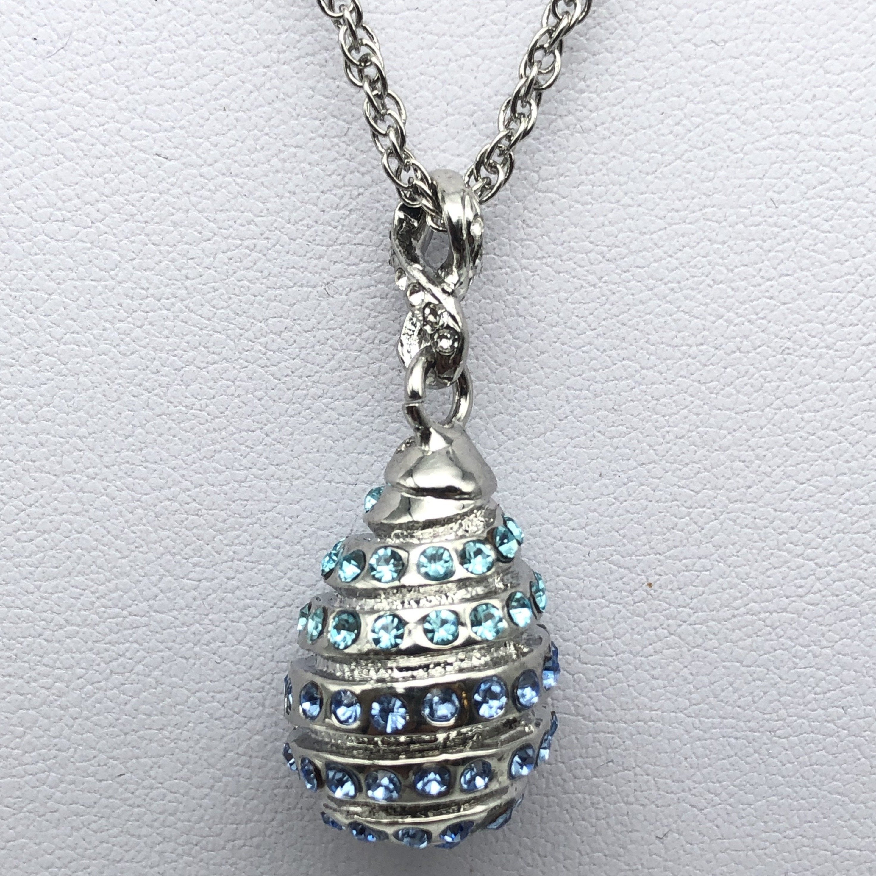 Silver Egg Pendant Necklace