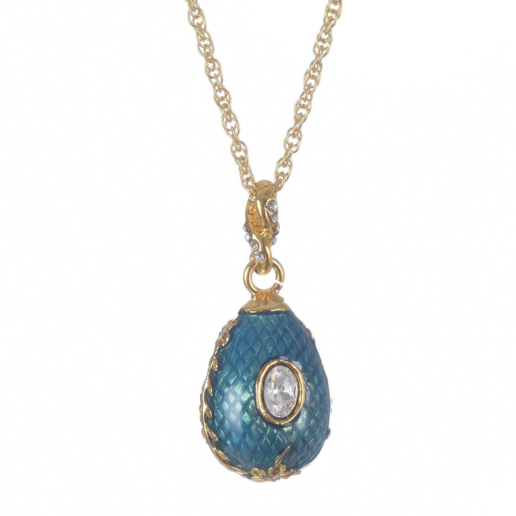 Teal Egg Pendant Gold Necklace - 99fab 