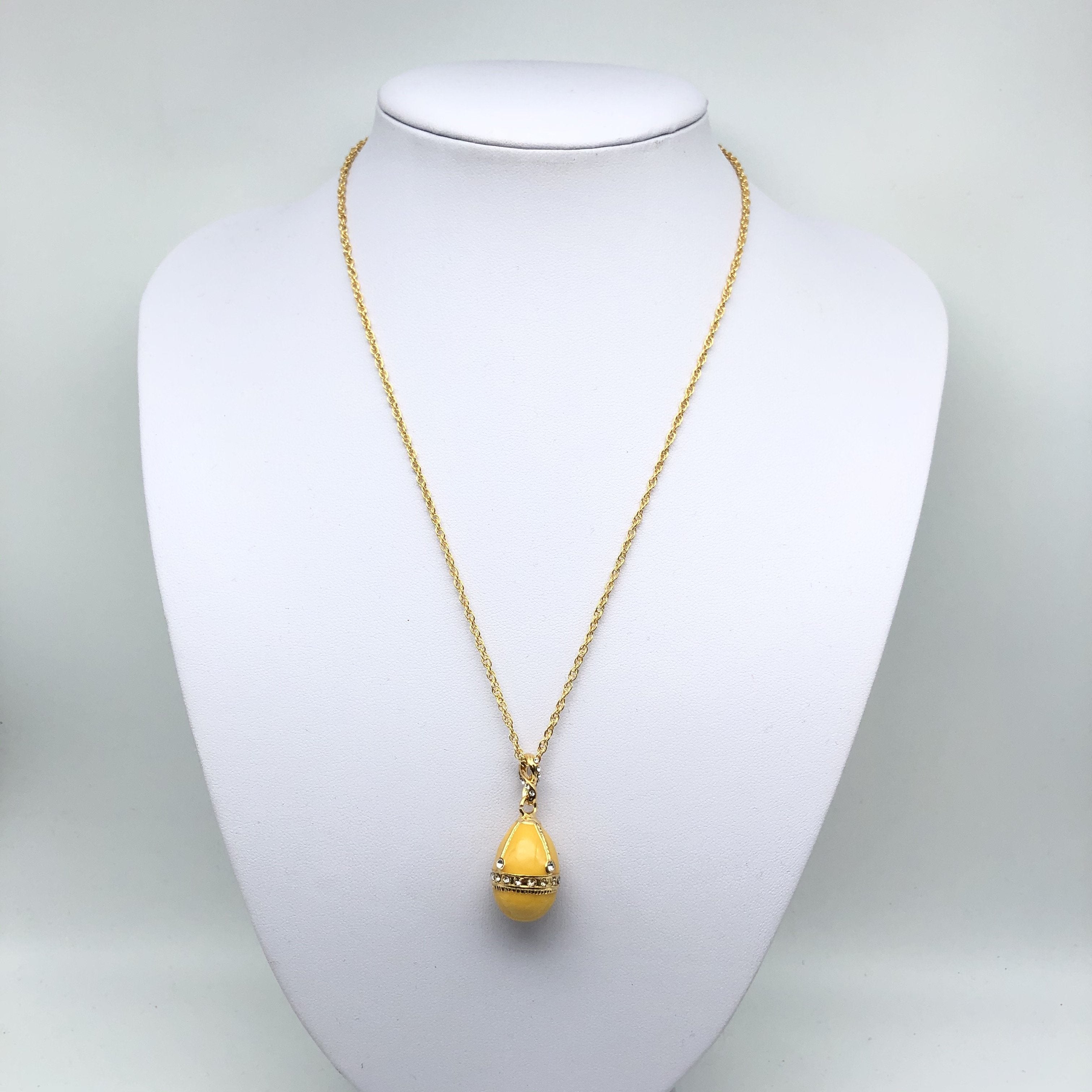 Yellow Egg Pendant Gold Necklace