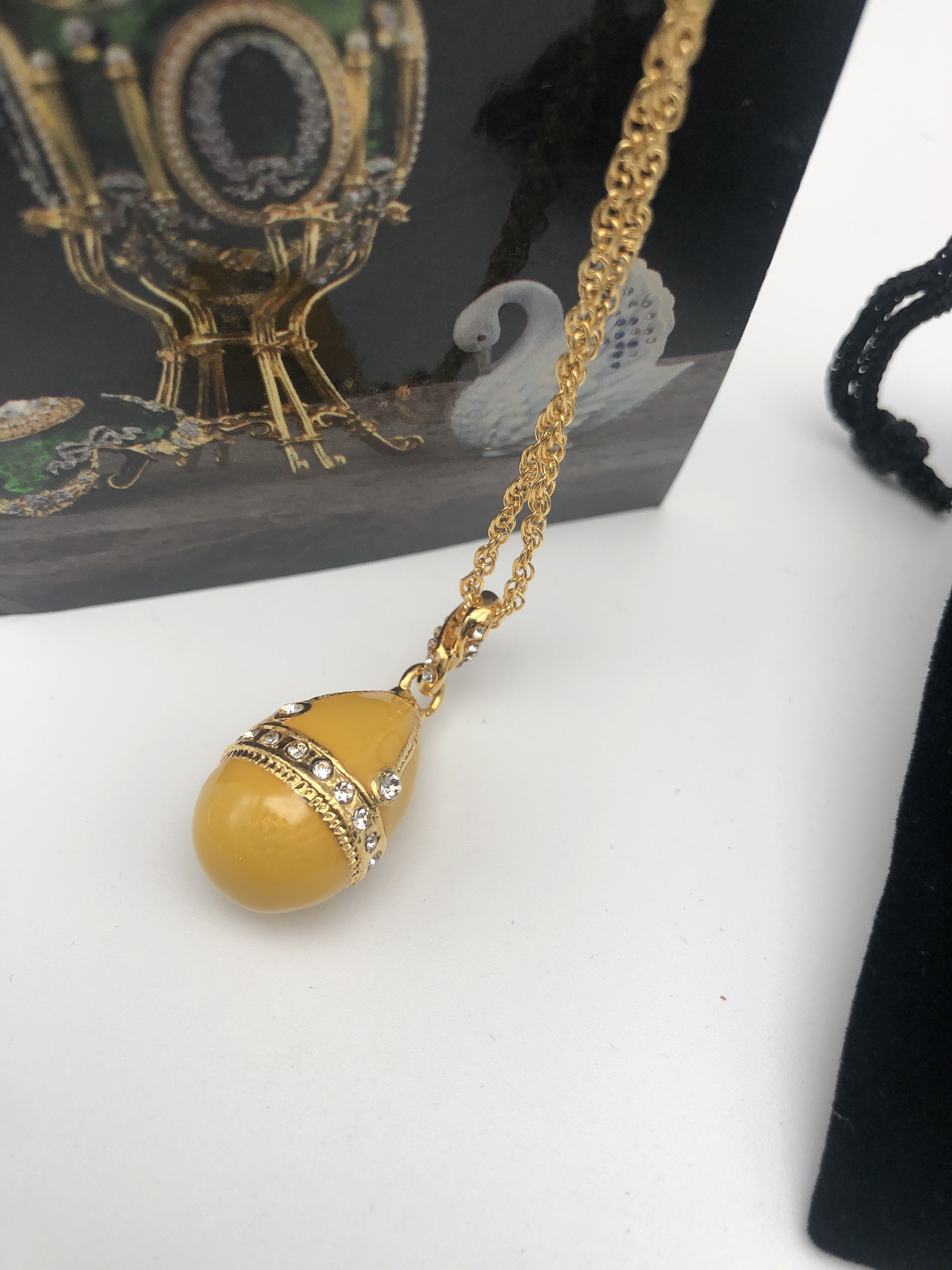 Yellow Egg Pendant Gold Necklace