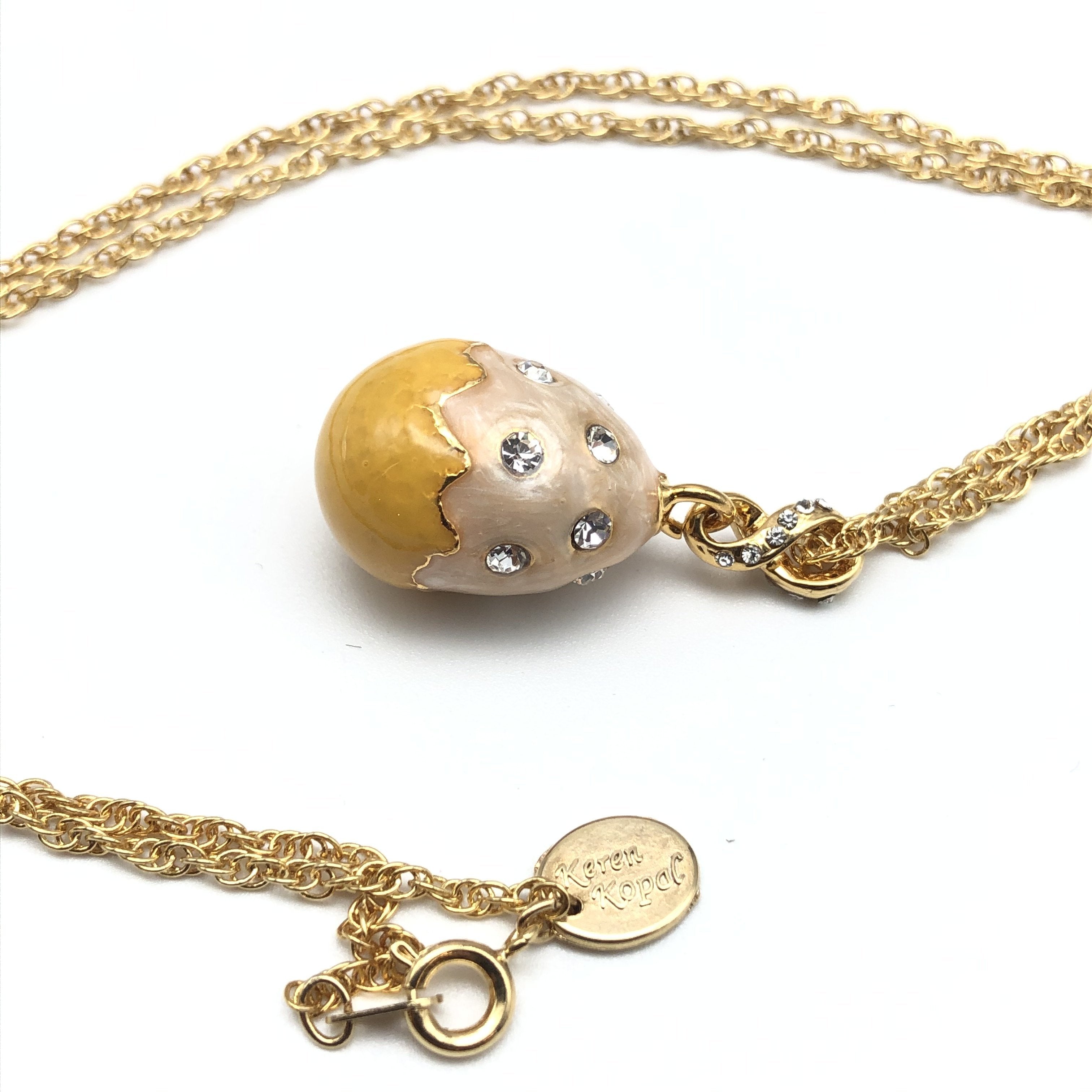 Yellow Egg Pendant Necklace