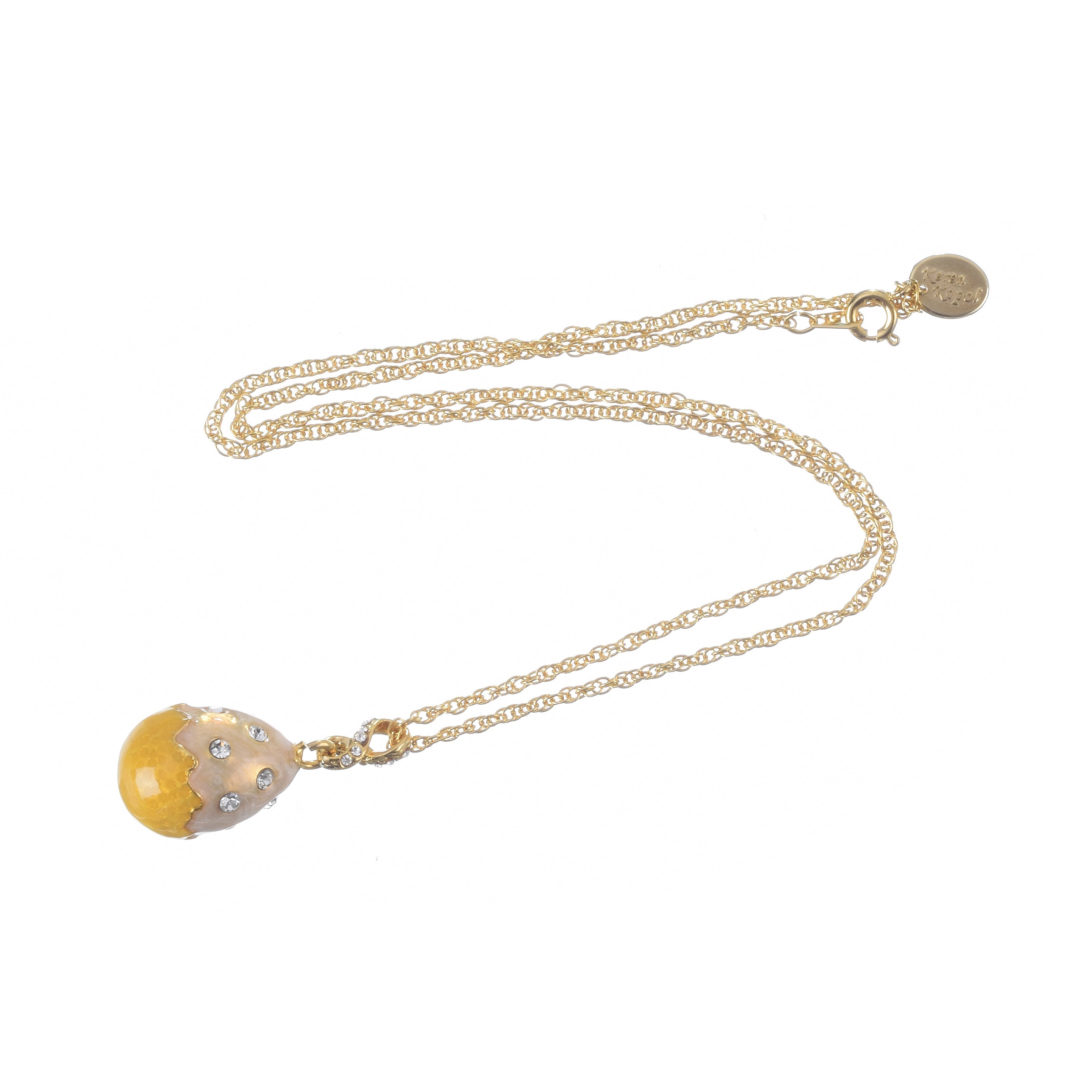 Yellow Egg Pendant Necklace