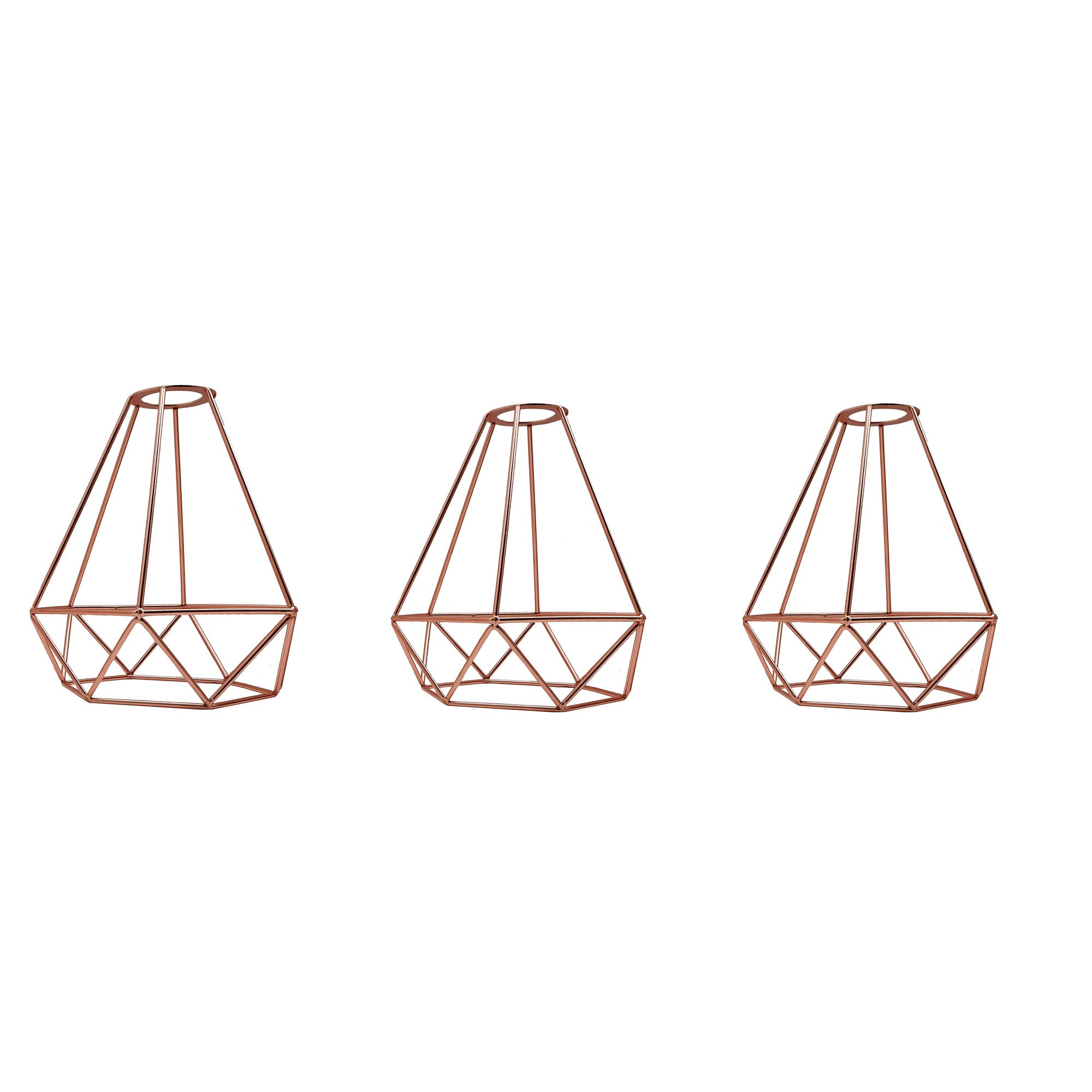 Metal Easy fit wire cage Rose Gold pack 3