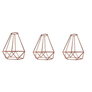 Metal Easy fit wire cage Rose Gold pack 3