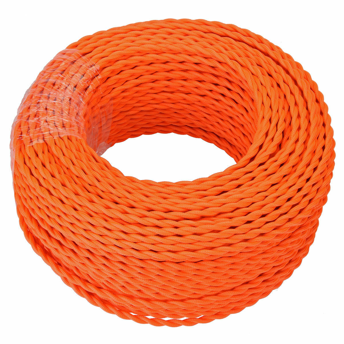 18 Gauge 3 Conductor Twisted Cloth Covered Wire Braided Light Cord Orange~1362-2