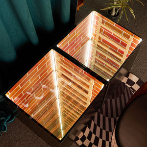 Solid Wood Infinity Mirror Coffee Table-5