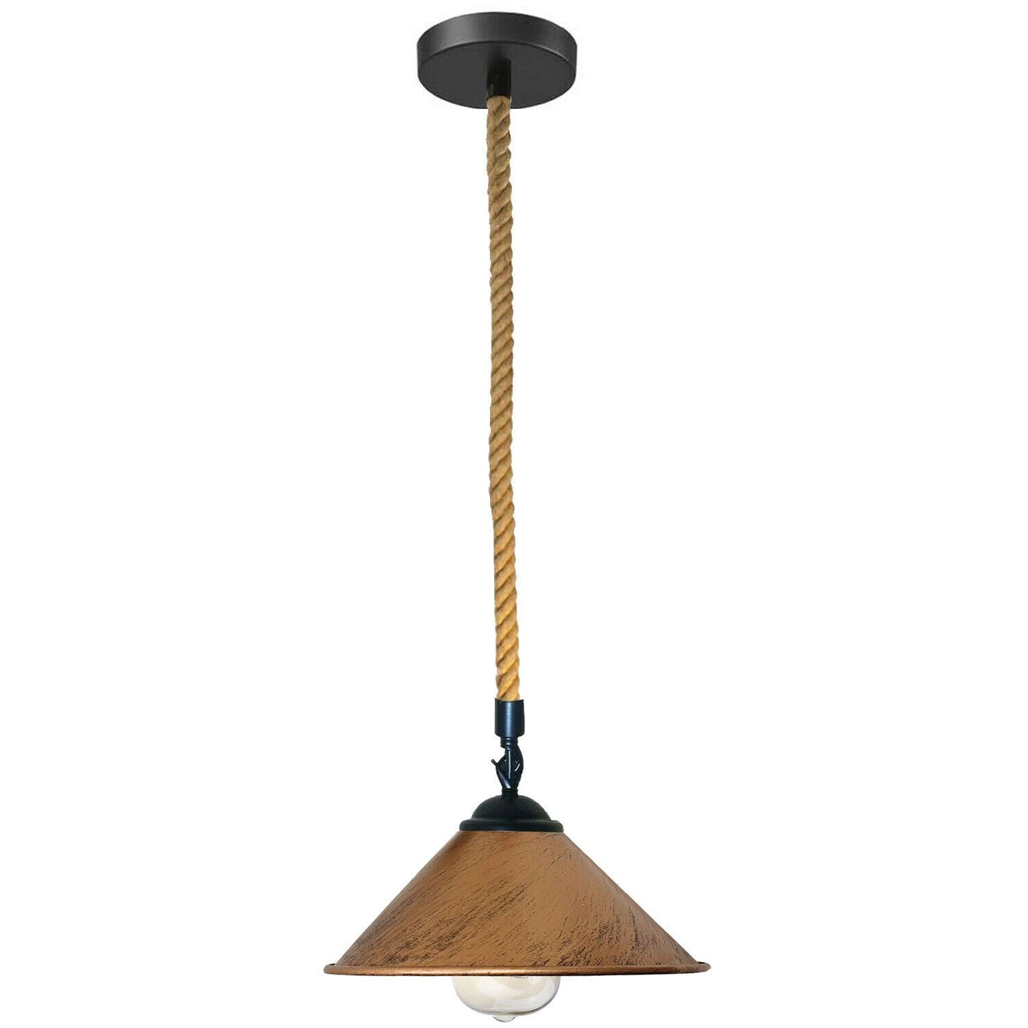 Pendant Light cone Shade With Hemp Rope