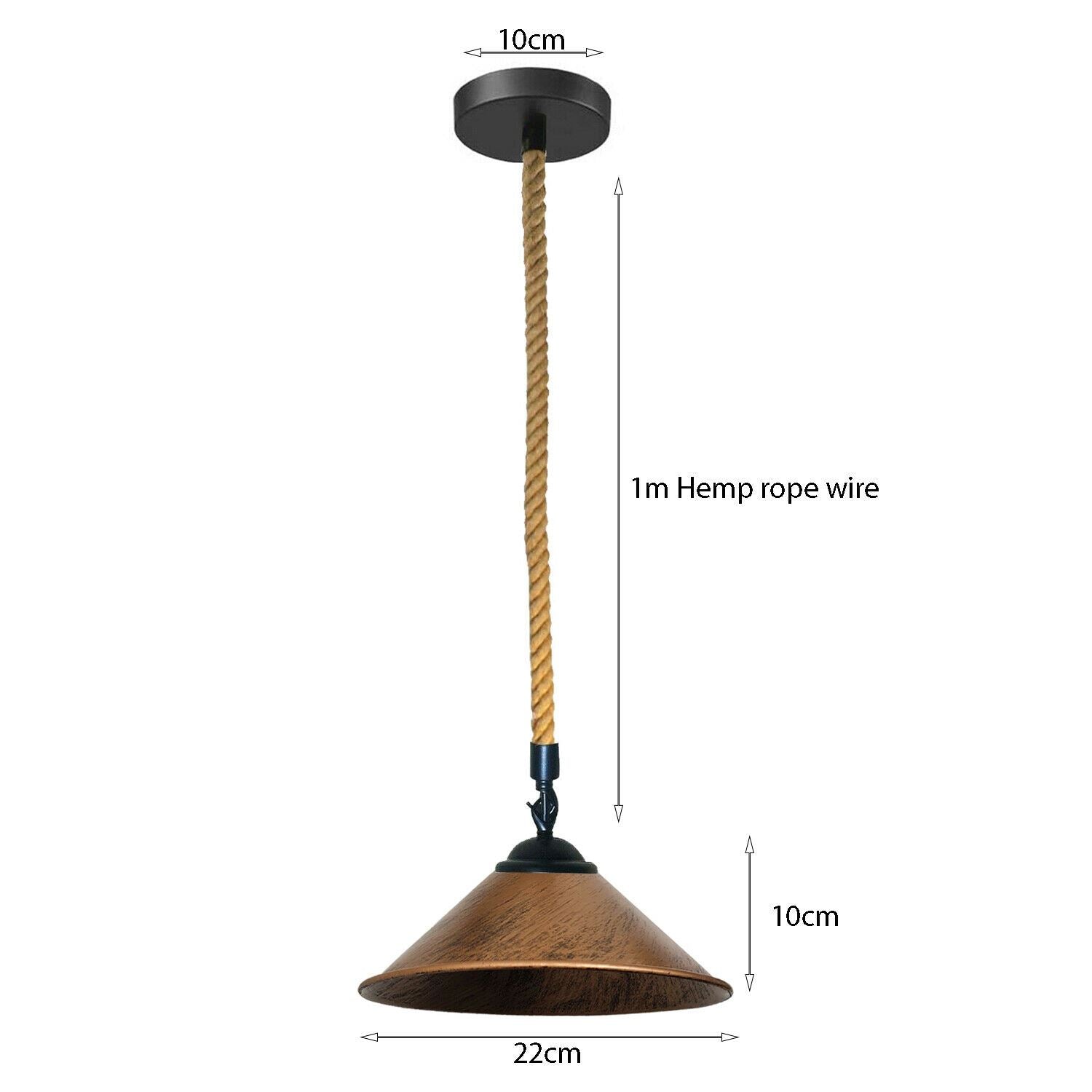 Pendant Light cone Shade With Hemp Rope