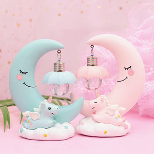 LED Night Light Unicorn Moon Resin Cartoon Night Lamp - lamp - 99fab.com