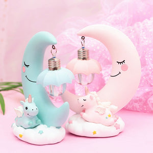 LED Night Light Unicorn Moon Resin Cartoon Night Lamp - lamp - 99fab.com