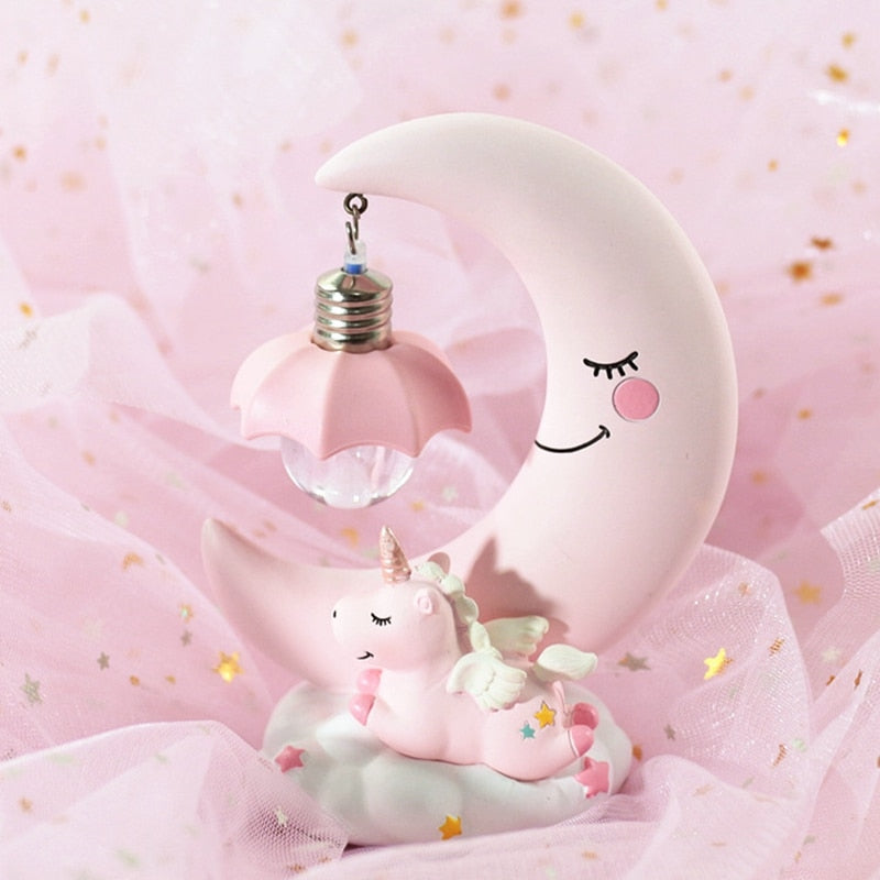 LED Night Light Unicorn Moon Resin Cartoon Night Lamp - lamp - 99fab.com