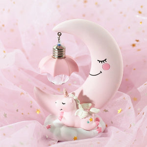 LED Night Light Unicorn Moon Resin Cartoon Night Lamp - lamp - 99fab.com