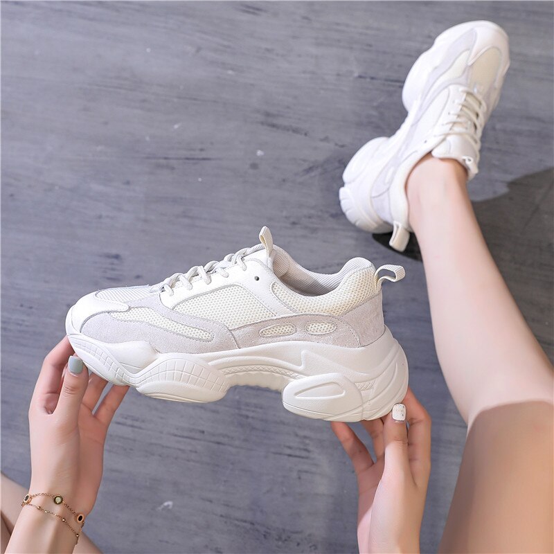 RASFAB 109 Genuine Leather Mesh Breathable Women's Platform Sneakers - women shoes - 99fab.com