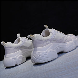 RASFAB 109 Genuine Leather Mesh Breathable Women's Platform Sneakers - women shoes - 99fab.com