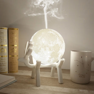 Ultrasonic Moon Air Humidifier with LED Night Lamp - led lamp - 99fab.com