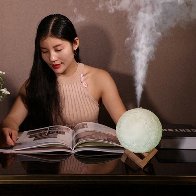 Ultrasonic Moon Air Humidifier with LED Night Lamp - led lamp - 99fab.com