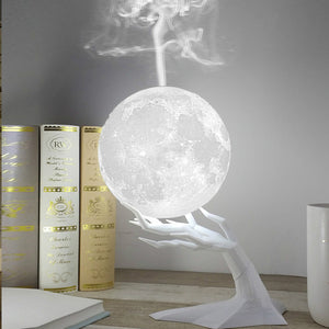 Ultrasonic Moon Air Humidifier with LED Night Lamp - led lamp - 99fab.com