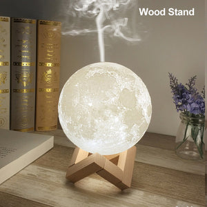 Ultrasonic Moon Air Humidifier with LED Night Lamp - led lamp - 99fab.com