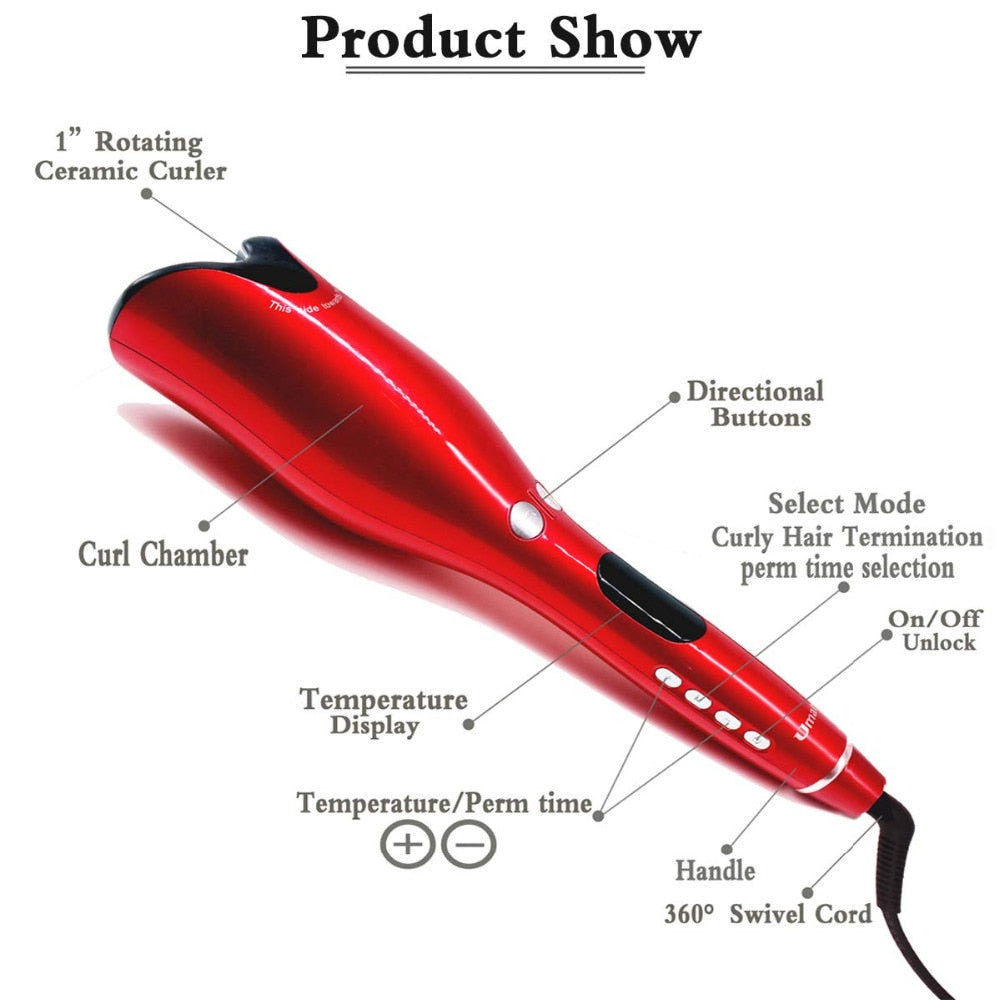 Rose-shaped Multi-Function LCD Automatic Curling Iron - Hair styling tool - 99fab.com