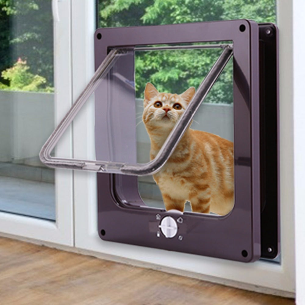 4 Way Lockable Dog Cat Kitten Door Security - pet door - 99fab.com