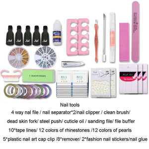 Nail Art Set With UV LED Lamp Dryer - Nail Art Tools - 99fab.com