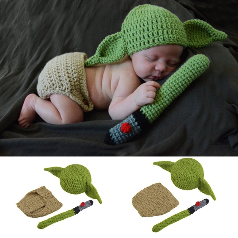 Baby Yoda Hat Beanie Newborn Cartoon Costume - kids costume - 99fab.com
