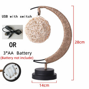 Christmas gift handmade hemp rope wrought iron night light - led lamp - 99fab.com