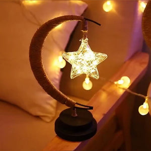 Christmas gift handmade hemp rope wrought iron night light - led lamp - 99fab.com