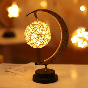 Christmas gift handmade hemp rope wrought iron night light - led lamp - 99fab.com