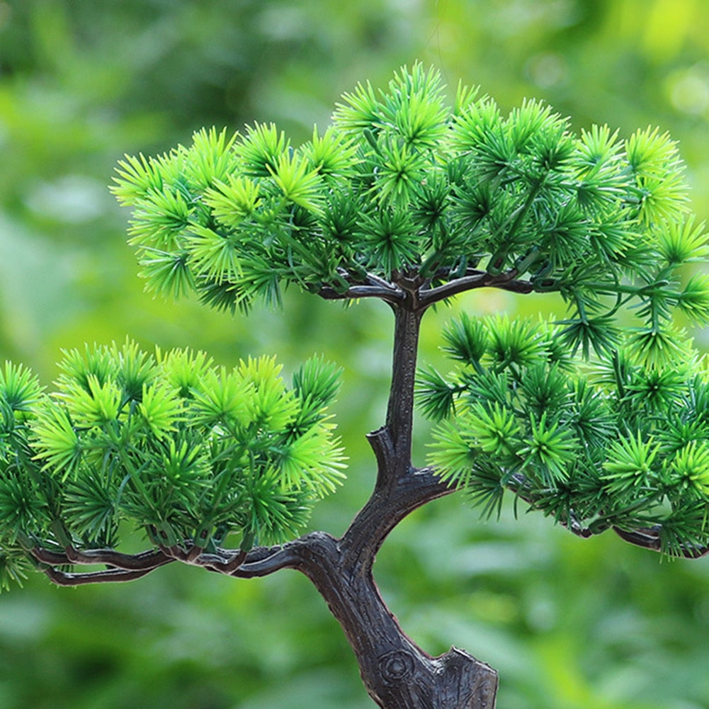 1Pc Artificial Pine Bonsai Small Green Tree Plants with Pot - Plant - 99fab.com