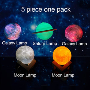 Planetary Galaxy 3D Printed Moon Christmas Decorations Lamp - Moon Lamp - 99fab.com