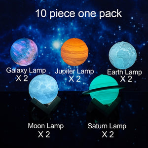 Planetary Galaxy 3D Printed Moon Christmas Decorations Lamp - Moon Lamp - 99fab.com