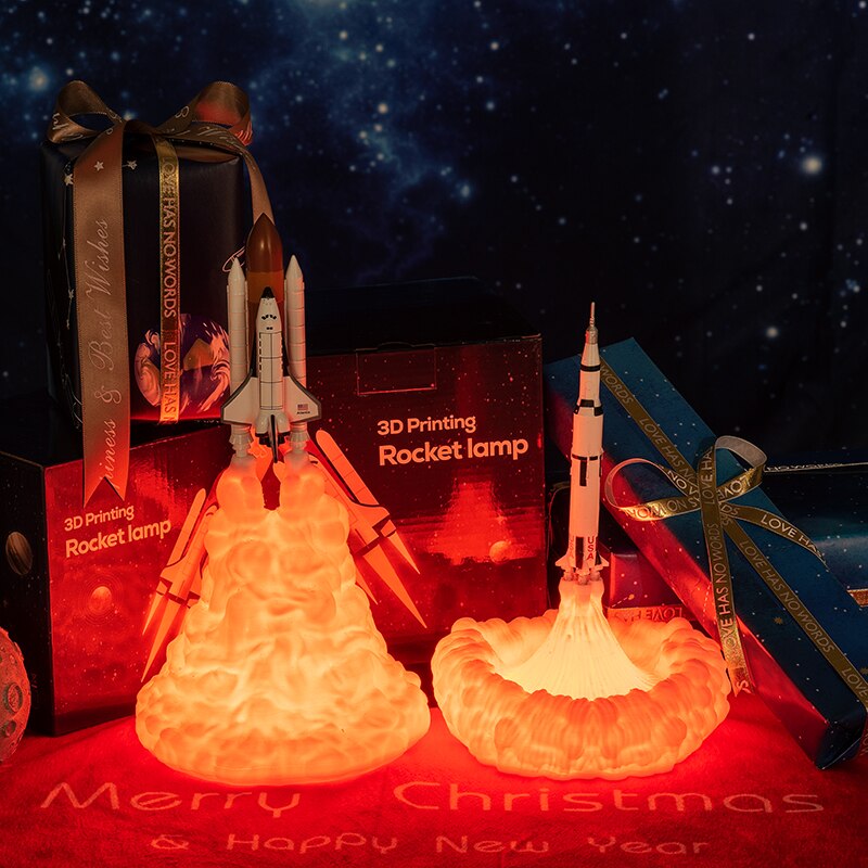 3D Print Space Shuttle Rocket Lamp Night Light - led lamp - 99fab.com