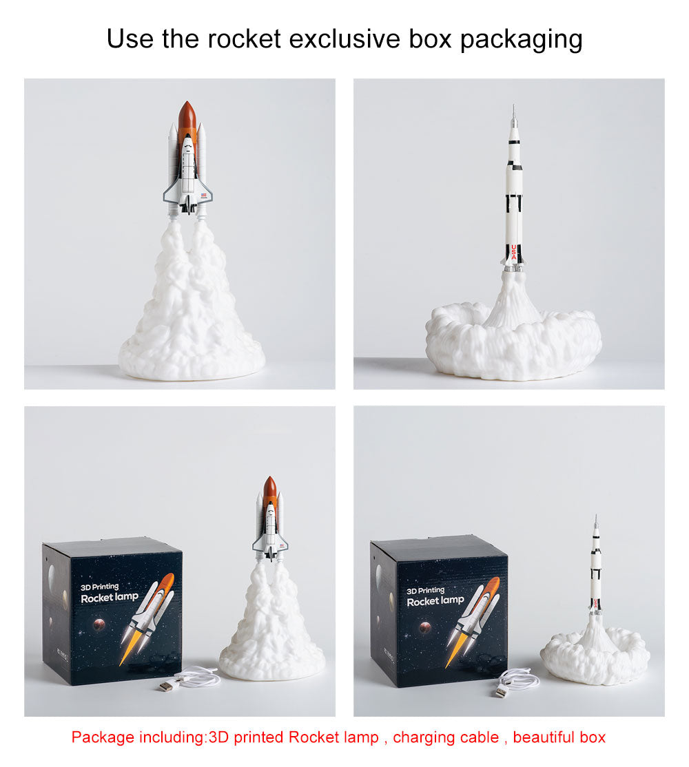 3D Print Space Shuttle Rocket Lamp Night Light - led lamp - 99fab.com