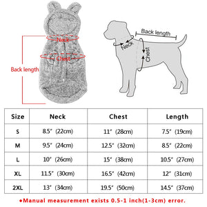 Winter Warm Dog Clothes Fleece Pet Puppy Coat Jacket Hooded