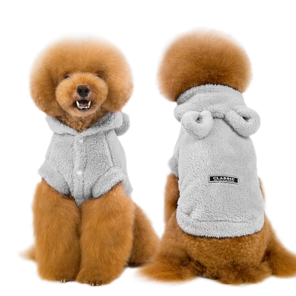 Winter Warm Dog Clothes Fleece Pet Puppy Coat Jacket Hooded