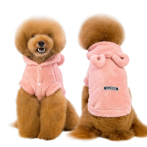 Winter Warm Dog Clothes Fleece Pet Puppy Coat Jacket Hooded