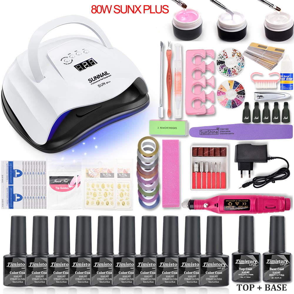 Nail Art Set With UV LED Lamp Dryer - Nail Art Tools - 99fab.com