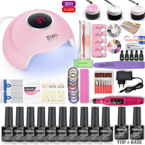 Nail Art Set With UV LED Lamp Dryer - Nail Art Tools - 99fab.com