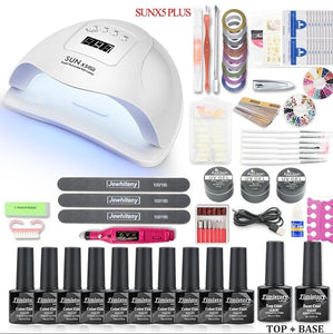 Nail Art Set With UV LED Lamp Dryer - Nail Art Tools - 99fab.com